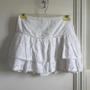 White Eyelet Mini Skirt